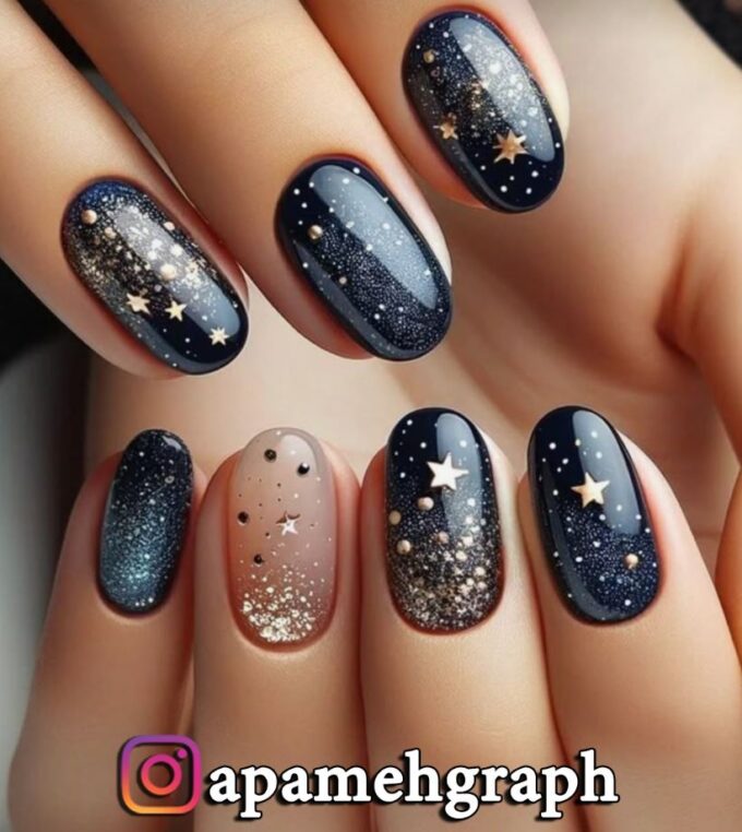 ناخن طرح ستاره