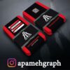 کارت ویزیت قرمز مشکی