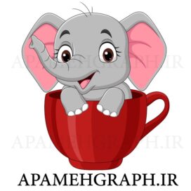 وکتور فیل و فنجان