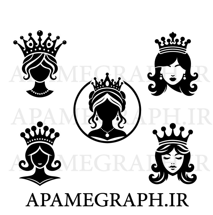 GIRL CROWN لوگو دختر با تاج