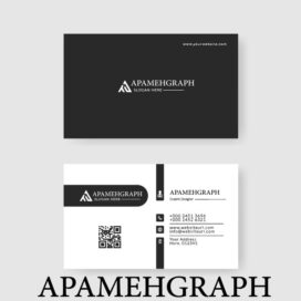 کارت ویزیت مینیمال سفید مشکی