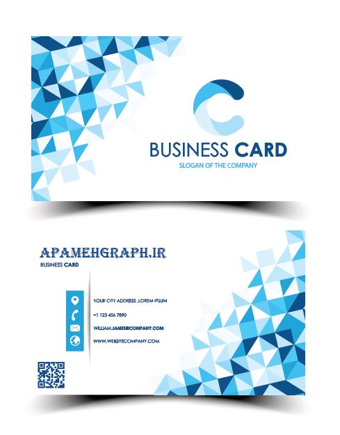 کارت ویزیت آبی