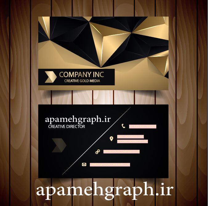 کارت ویزیت سه بعدی طلایی