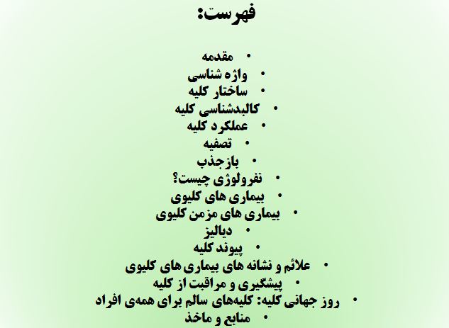 پاورپوینت کلیه ها
