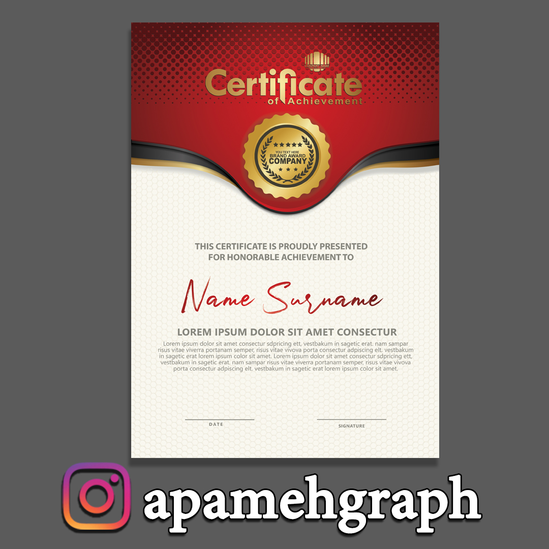 سرتیفیکیت قرمز طلایی